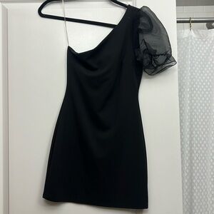 Black one shoulder dress